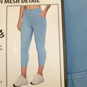 RBX Squat Proof Capri Legging w/ Floating Pockets, Tulip Hem w/ Mesh Details